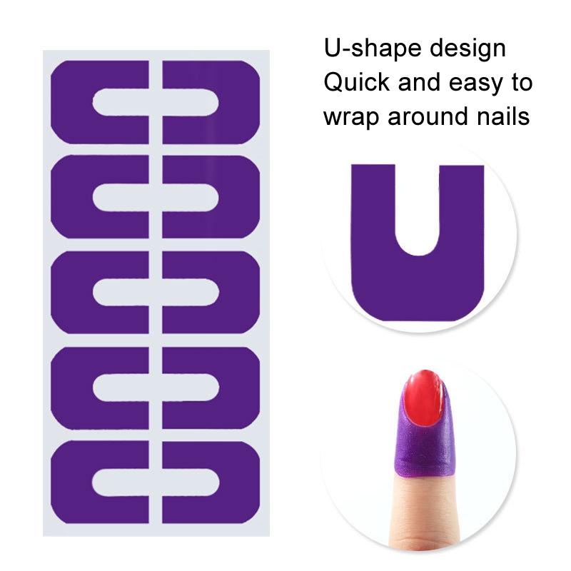 Premium U Shape Nail Polish Protector Stickers, 10pcs Anti Spill Nail Art Accessories