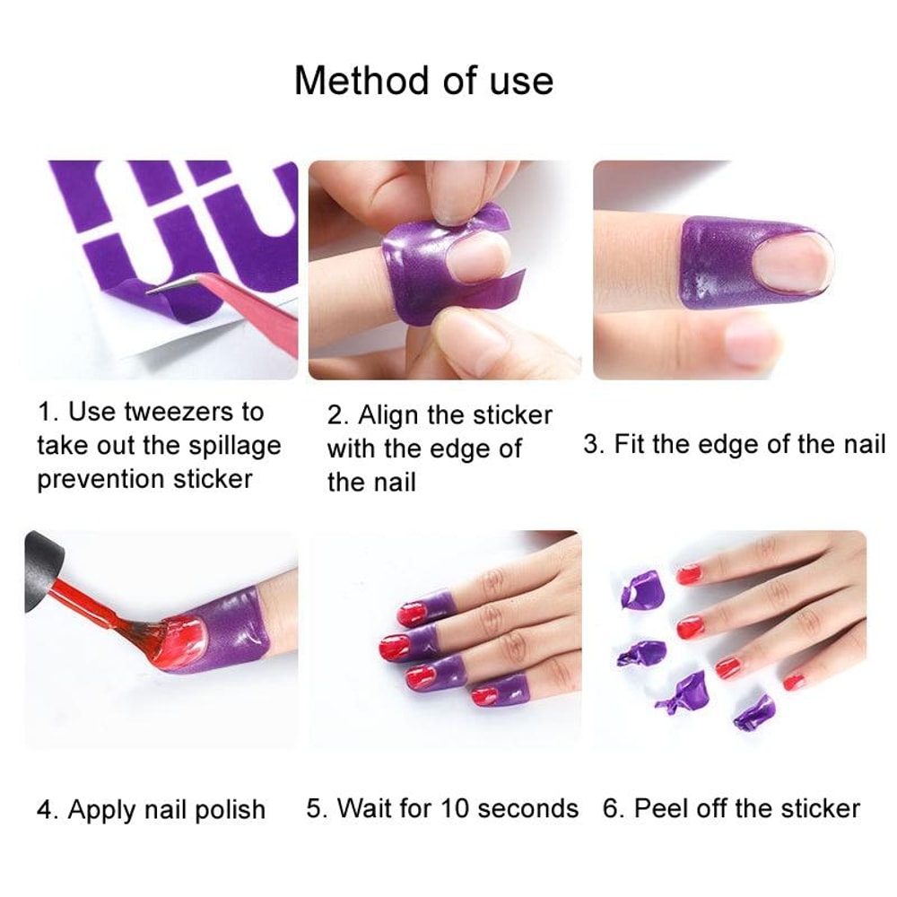 Premium U Shape Nail Polish Protector Stickers, 10pcs Anti Spill Nail Art Accessories