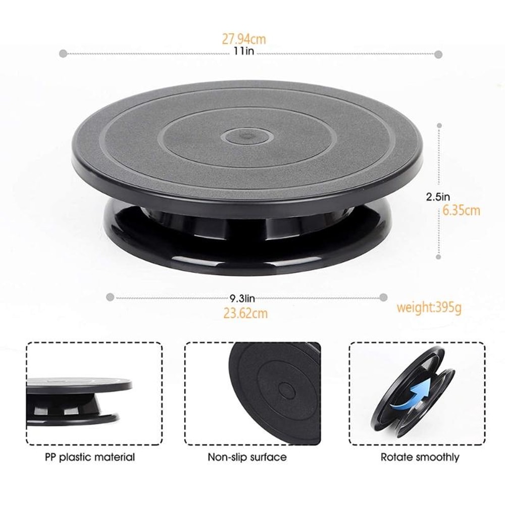 11-Inch Rotating Cake Turntable, Anti-Slip DIY Cake Decorating Stand