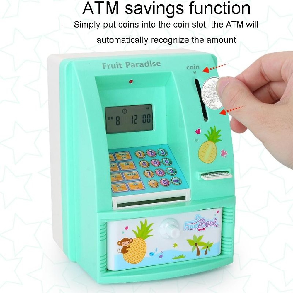 Automatic ATM Coin Saving Jar For Kids Mini Safe Bank 4
