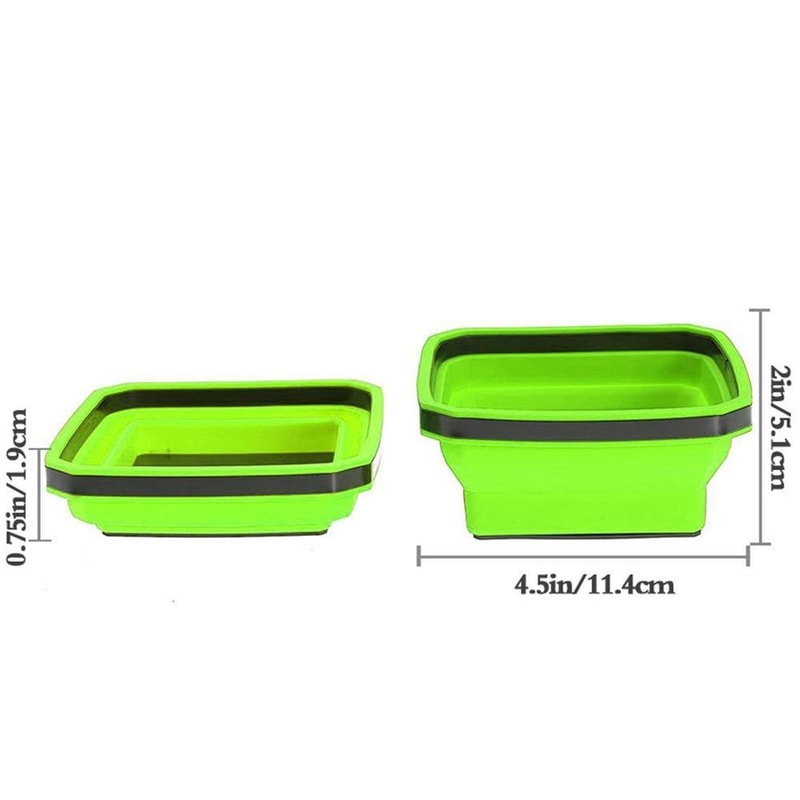 Square Foldable Silicone Magnetic Tool Tray For Small Parts Screws 2