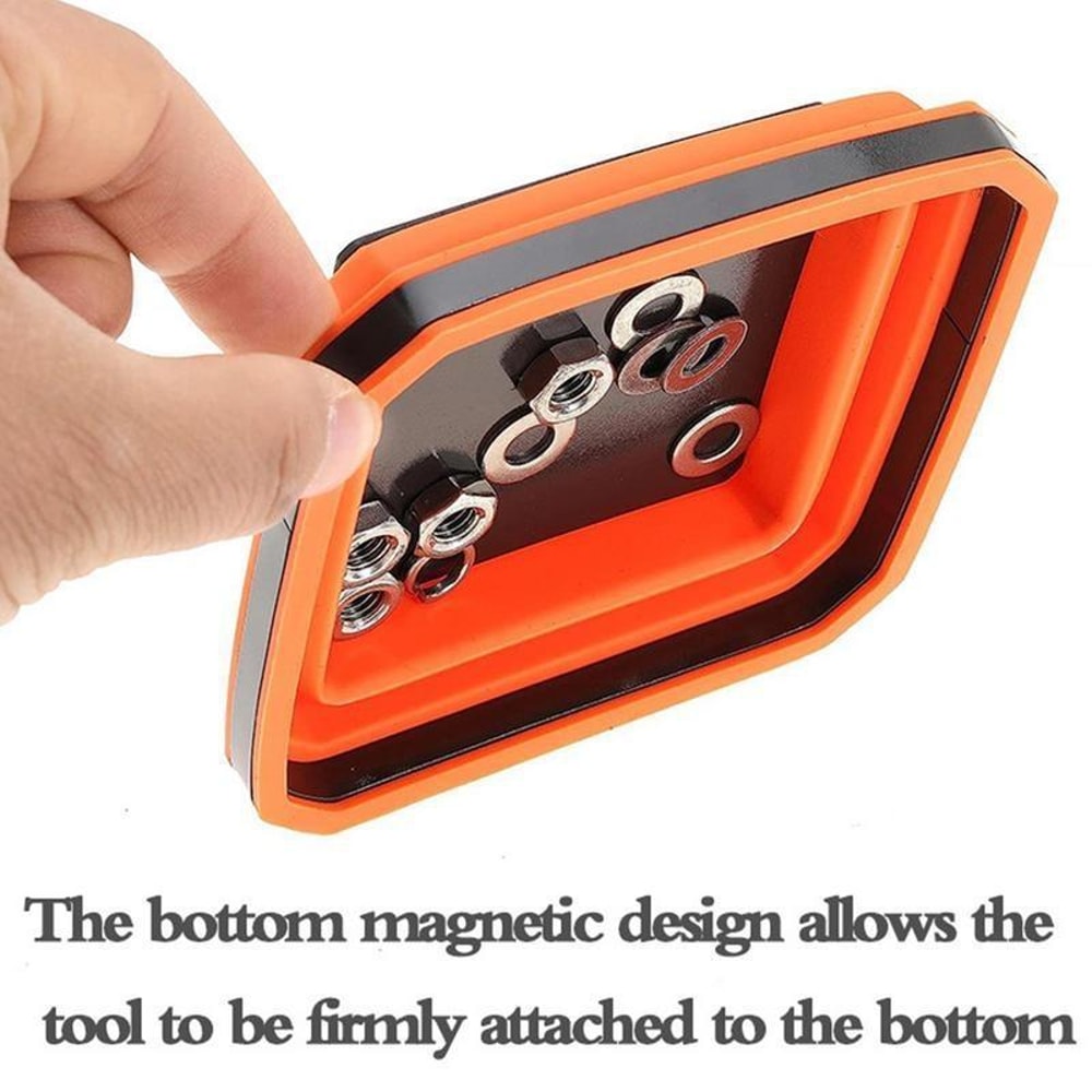 Square Foldable Silicone Magnetic Tool Tray For Small Parts Screws 3