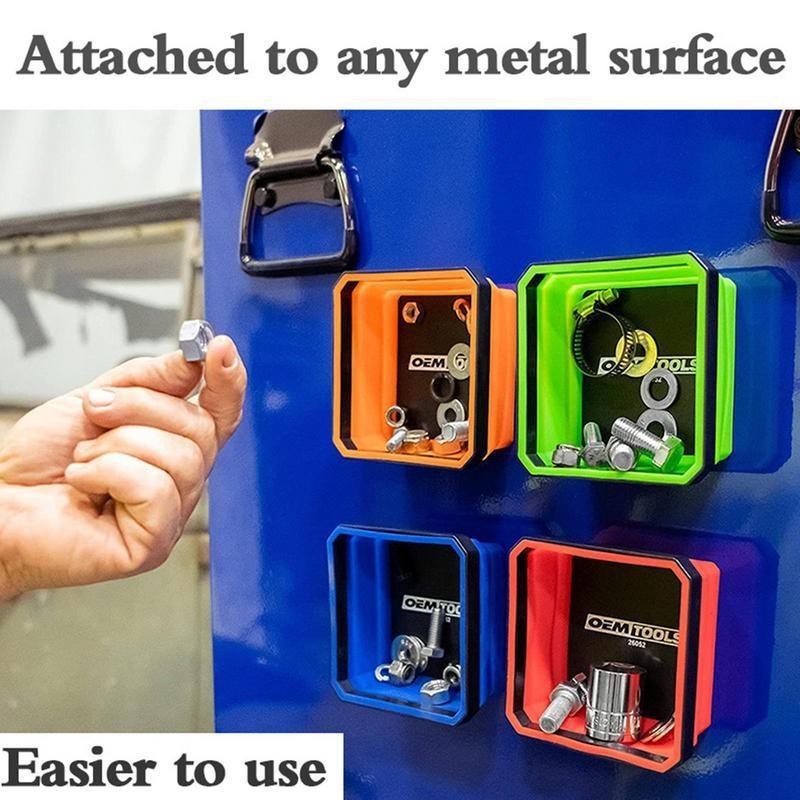 Square Foldable Silicone Magnetic Tool Tray For Small Parts Screws 4