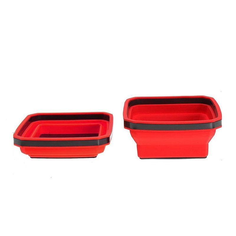Square Foldable Silicone Magnetic Tool Tray For Small Parts Screws 7
