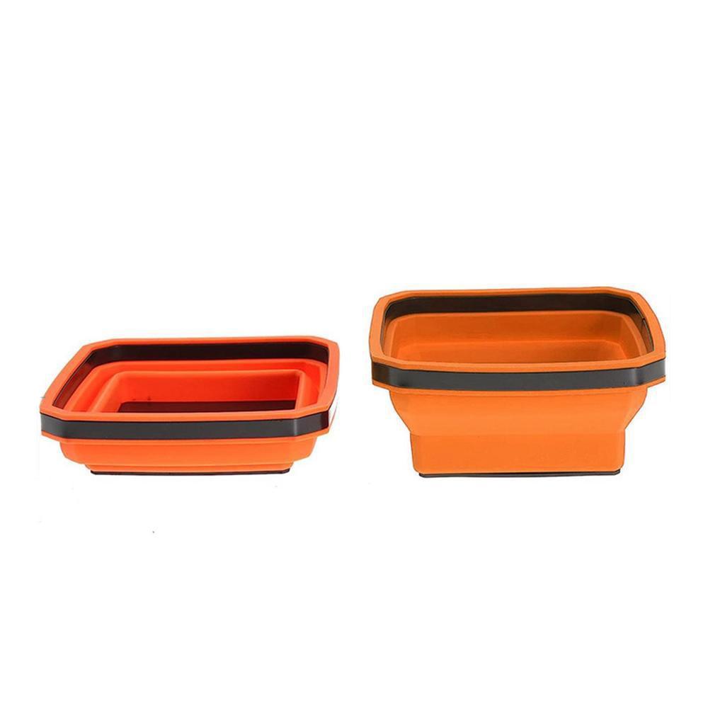 Square Foldable Silicone Magnetic Tool Tray For Small Parts Screws 6