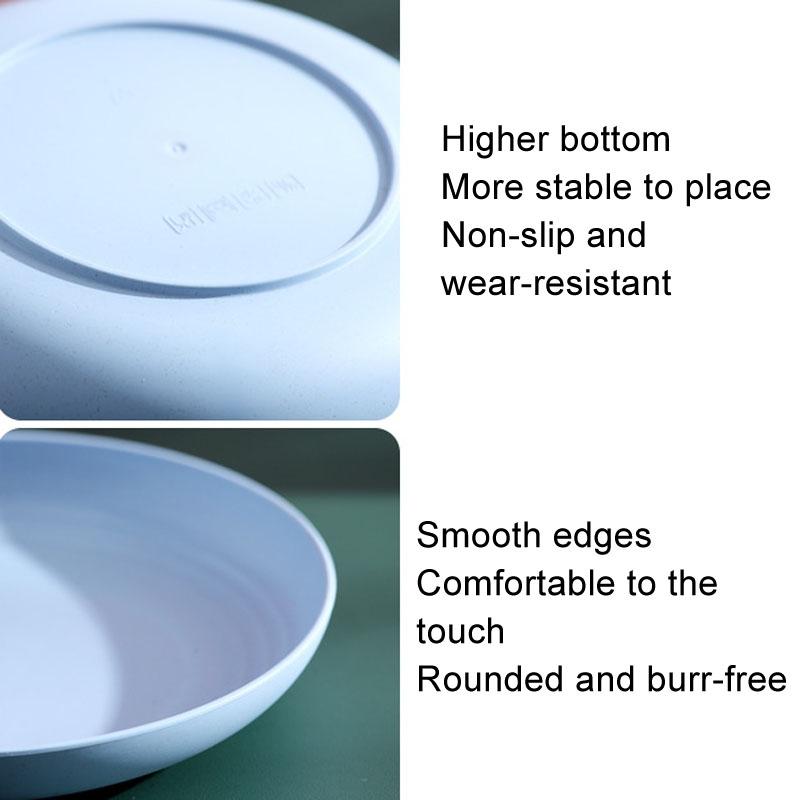 EcoFriendly Wheat Straw Round Fruit Plate Durable Microwave Safe 3