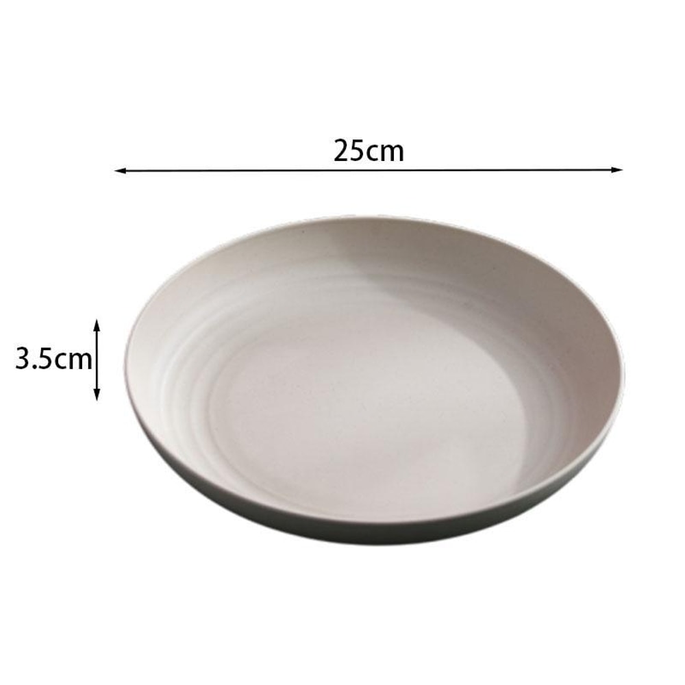 EcoFriendly Wheat Straw Round Fruit Plate Durable Microwave Safe 4