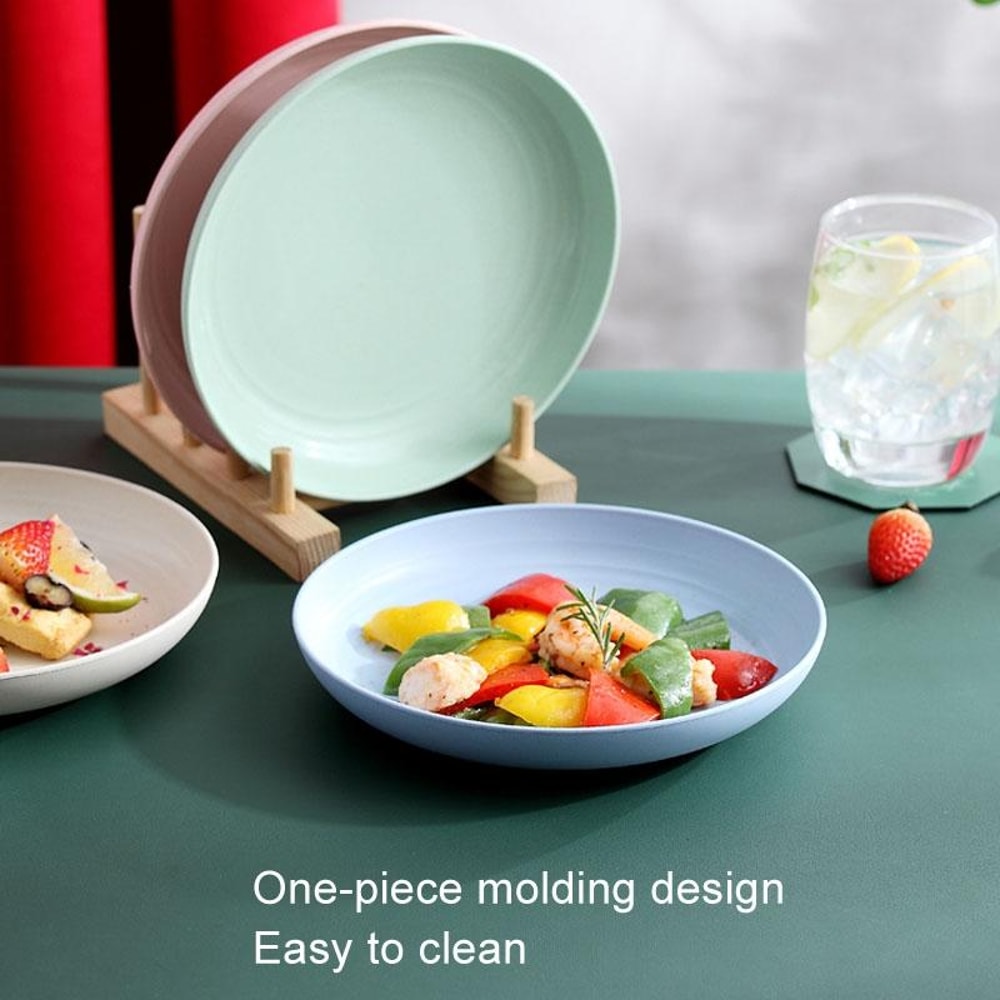 EcoFriendly Wheat Straw Round Fruit Plate Durable Microwave Safe 5