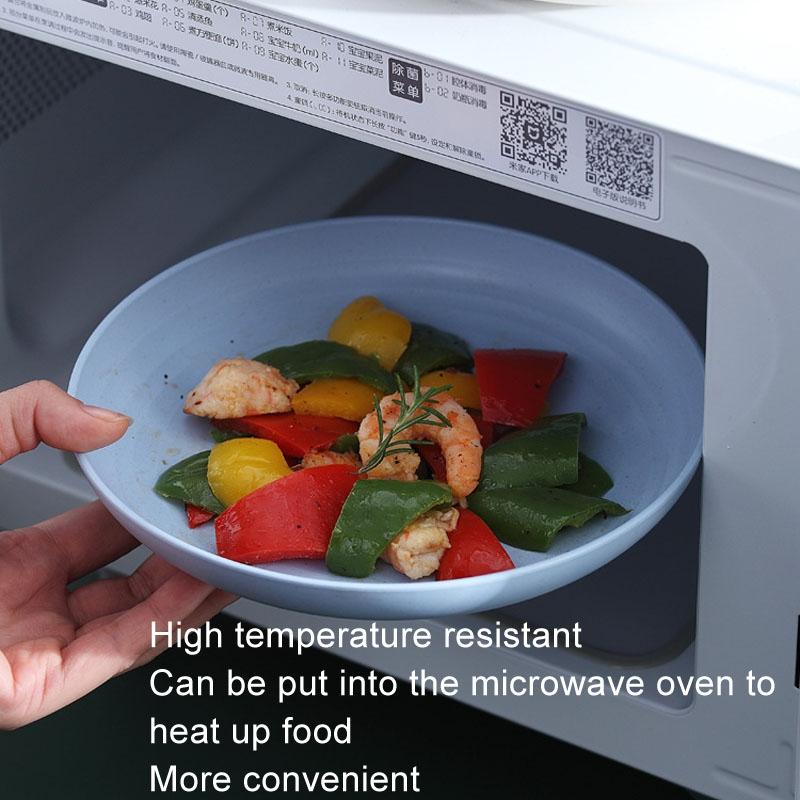 EcoFriendly Wheat Straw Round Fruit Plate Durable Microwave Safe 7