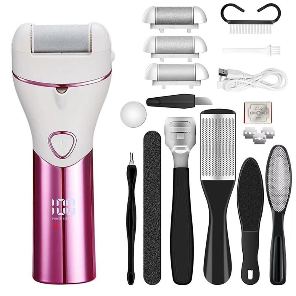 Electric Foot Callus Remover Set 10pcs Dead Skin Grinder 12