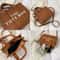 Women PU Leather Tote Bag With Letter Print LargeCapacity Crossbody Bag 1