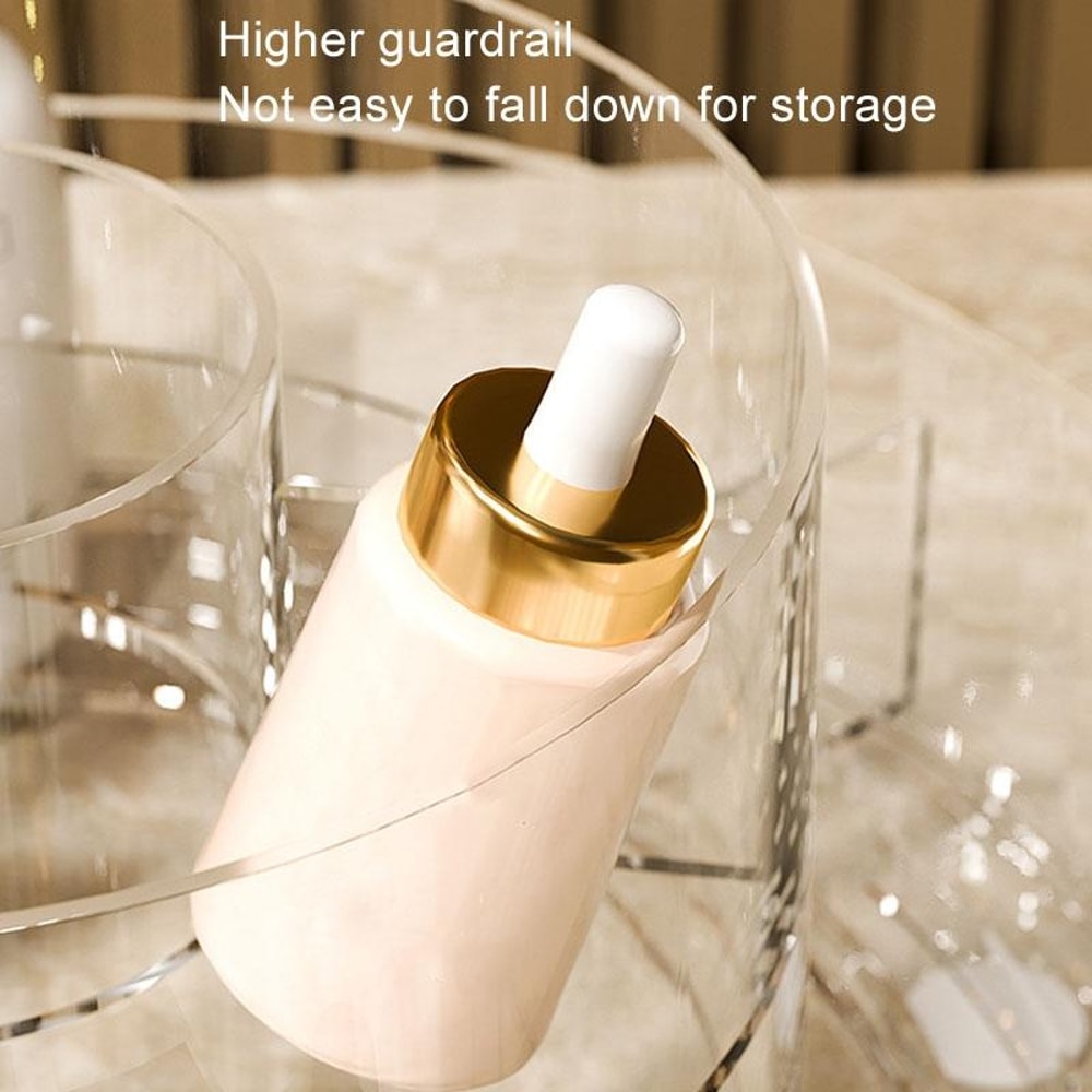 Large Capacity Rotating Cosmetic Storage Box With Transparent Compartments 6