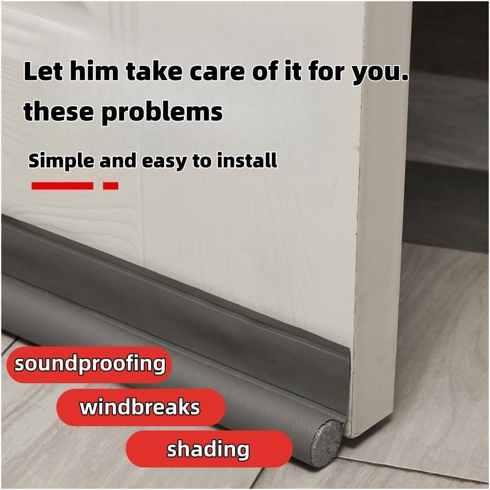 Premium Door Bottom Seal Strip, Soundproof & Windproof Self-Adhesive Door Gap Blocker