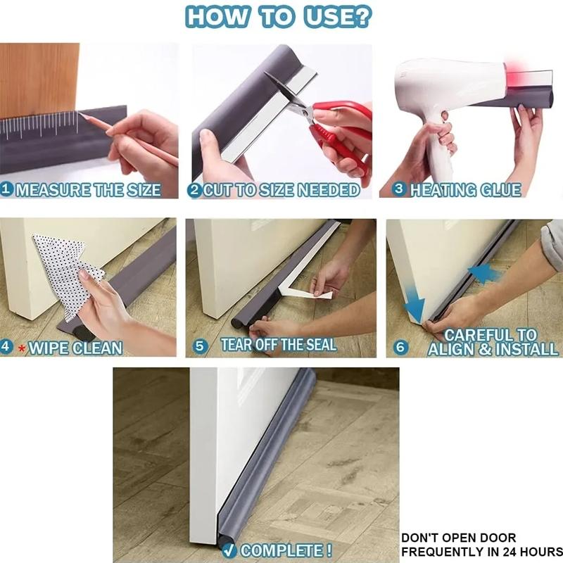 Premium Door Bottom Seal Strip, Soundproof & Windproof Self-Adhesive Door Gap Blocker