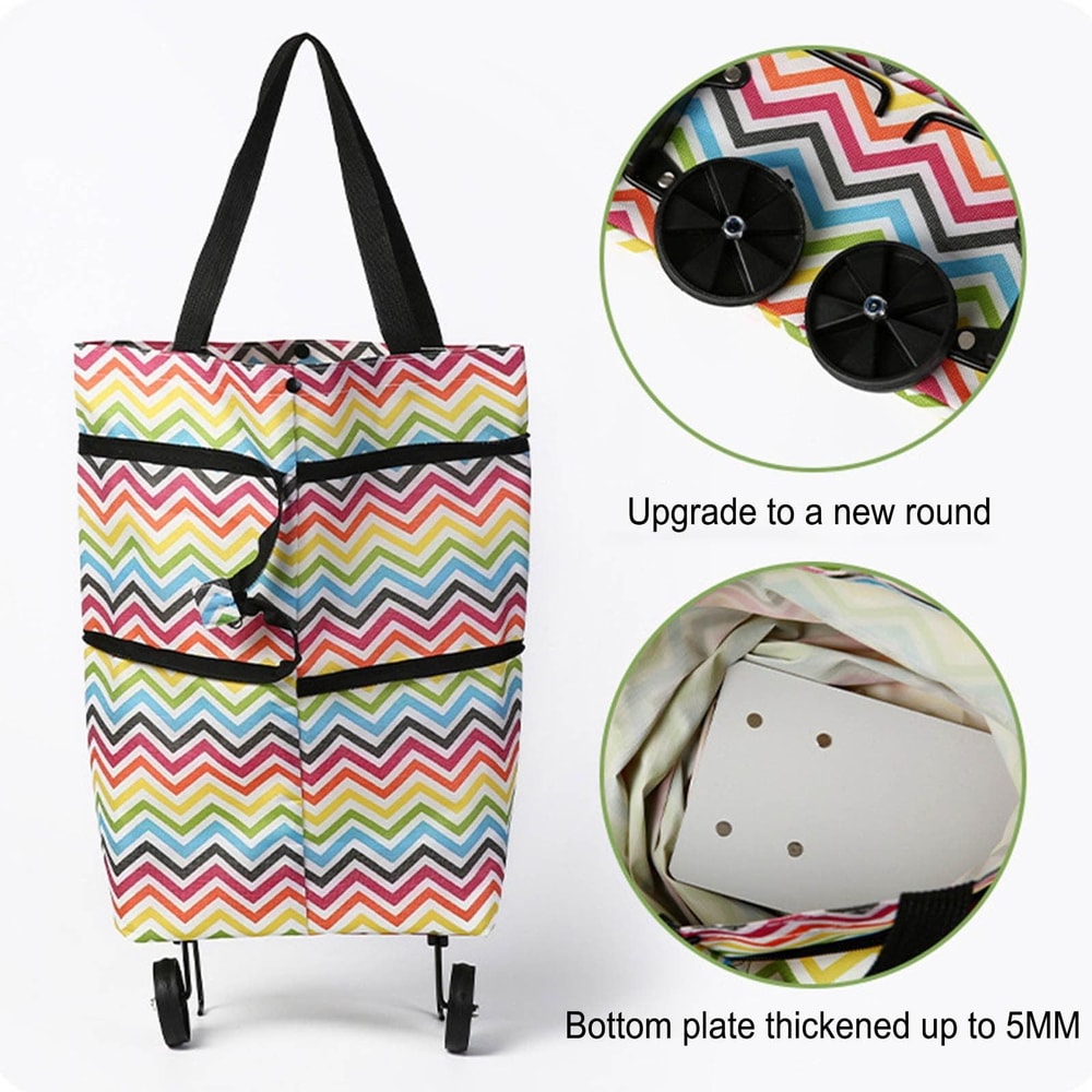 Ultimate Foldable Oxford Shopping Trolley Cart Portable Grocery Bag 4
