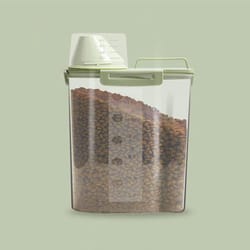 1.5l premium pet food storage bucket, 4-snap moisture-proof dog food container
