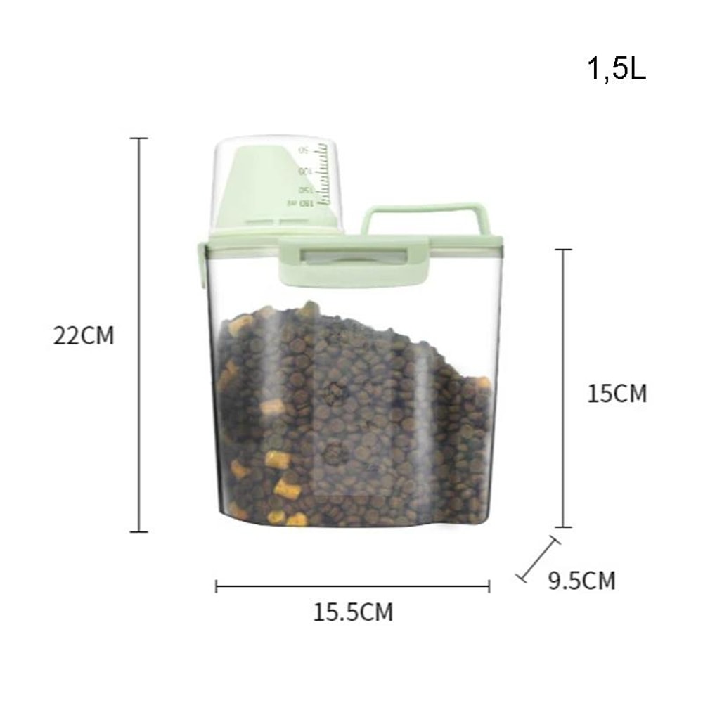 15L Premium Pet Food Storage Bucket 4Snap MoistureProof Dog Food Container 1