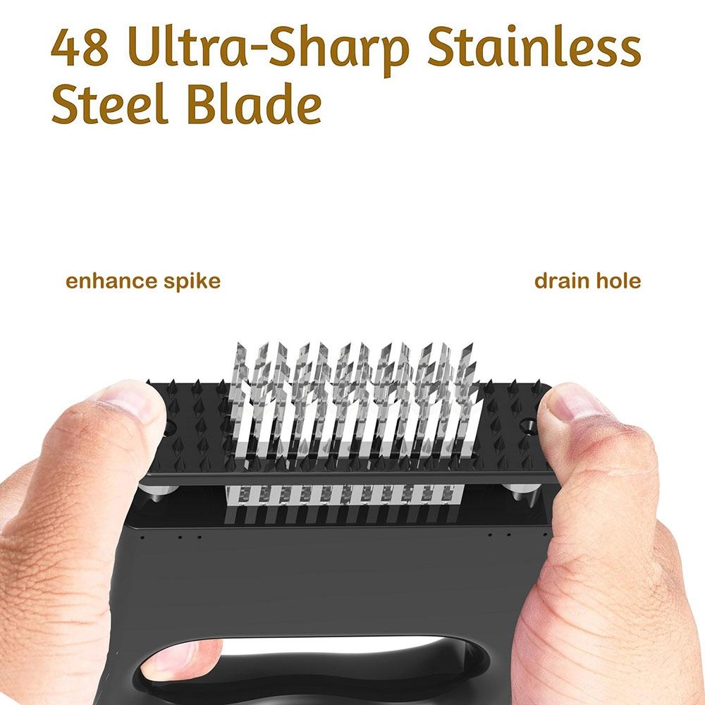 48Pin Stainless Steel Meat Tenderizer With Handle Kitchen Steak Needle Tool 4