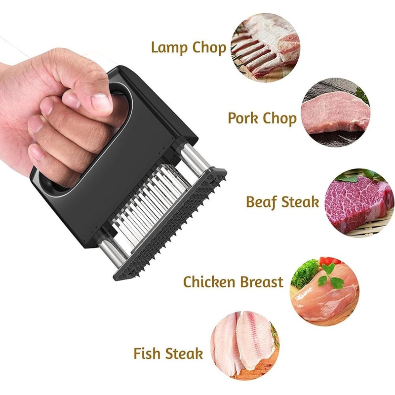 48Pin Stainless Steel Meat Tenderizer With Handle Kitchen Steak Needle Tool 5