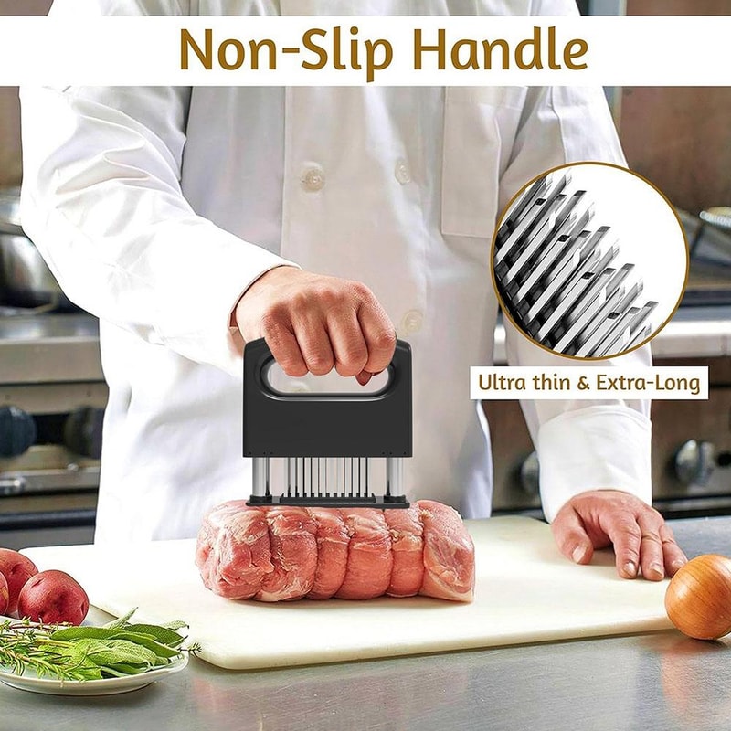 48Pin Stainless Steel Meat Tenderizer With Handle Kitchen Steak Needle Tool 6