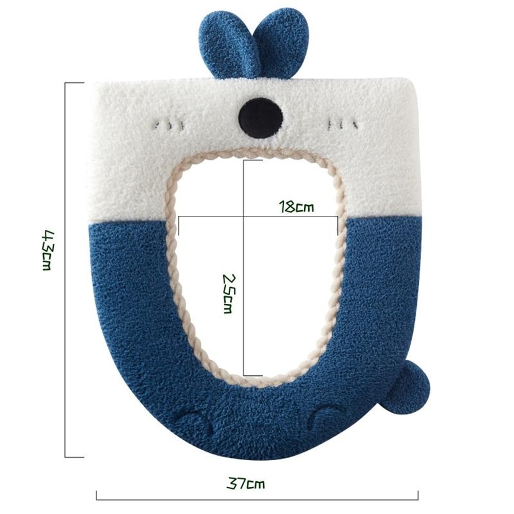 Washable Cartoon Rabbit Plush Toilet Seat Cushion Soft Thick 1