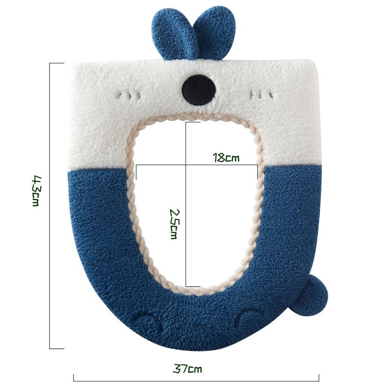 Washable Cartoon Rabbit Plush Toilet Seat Cushion Soft Thick 1