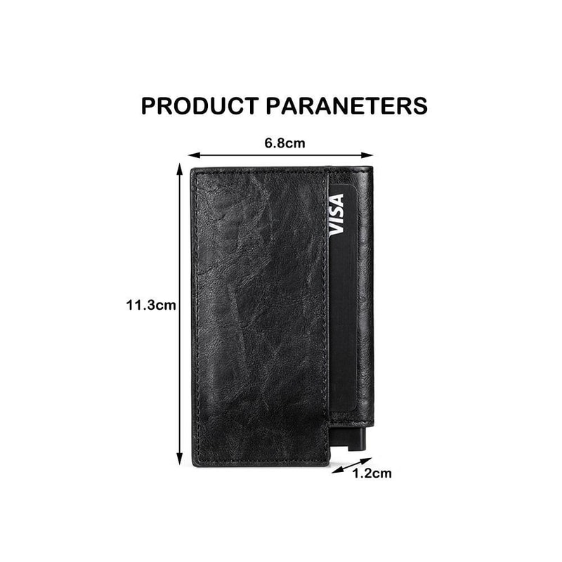 Popup RFID Leather Card Holder Bifold Wallet Slim Secure 2