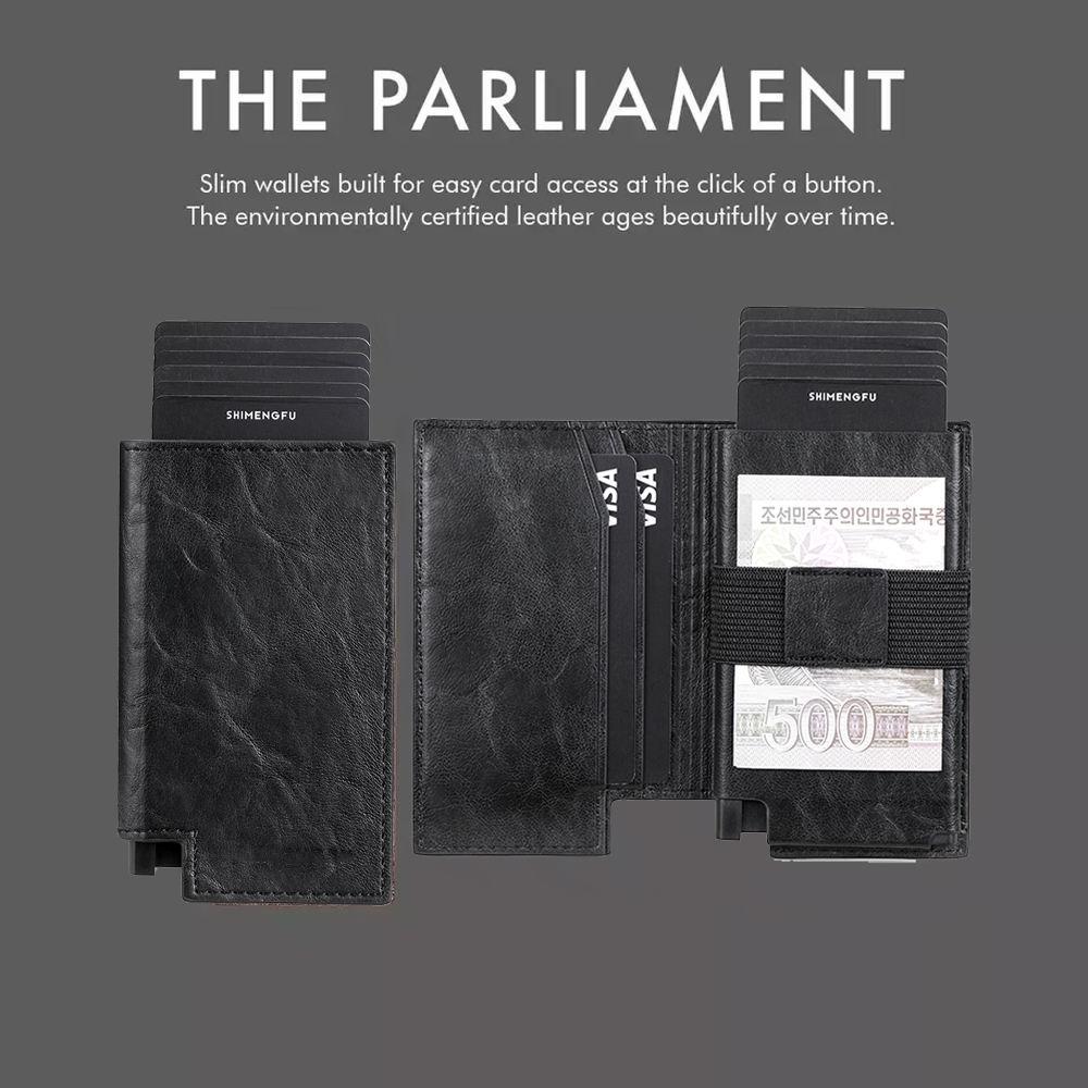 Popup RFID Leather Card Holder Bifold Wallet Slim Secure 7