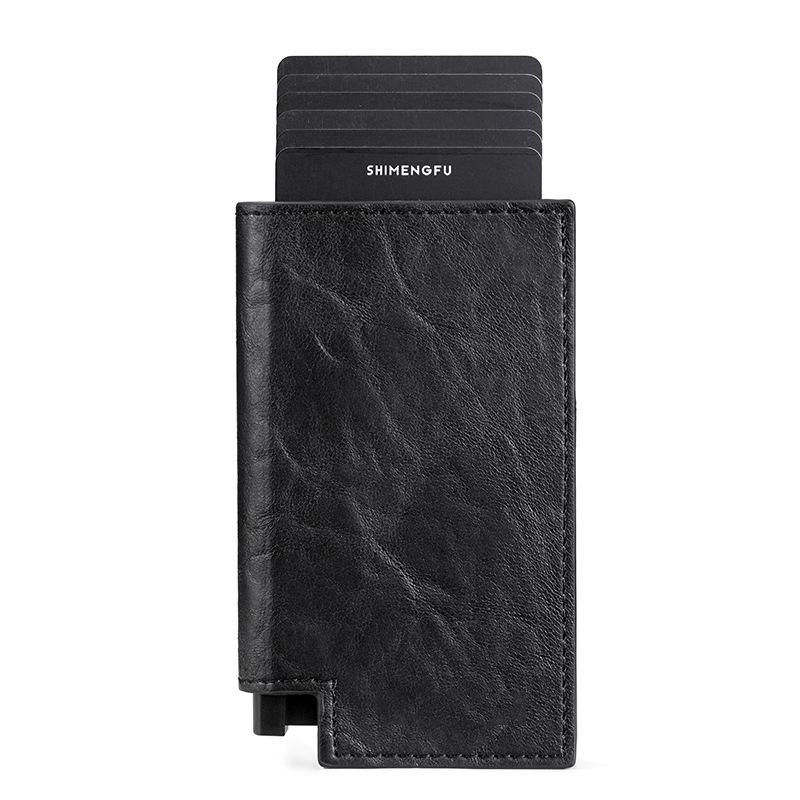 Popup RFID Leather Card Holder Bifold Wallet Slim Secure 8
