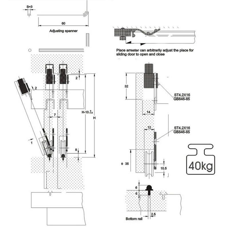 Heavy Duty Lower Track & Closet Door Pulley Hardware for Smooth Sliding