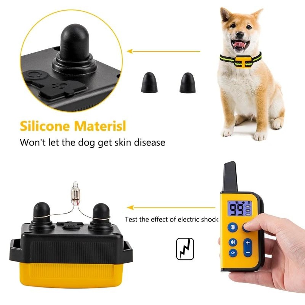 800m Remote Dog Trainer Collar With Shock Vibration For Stop Barking 8