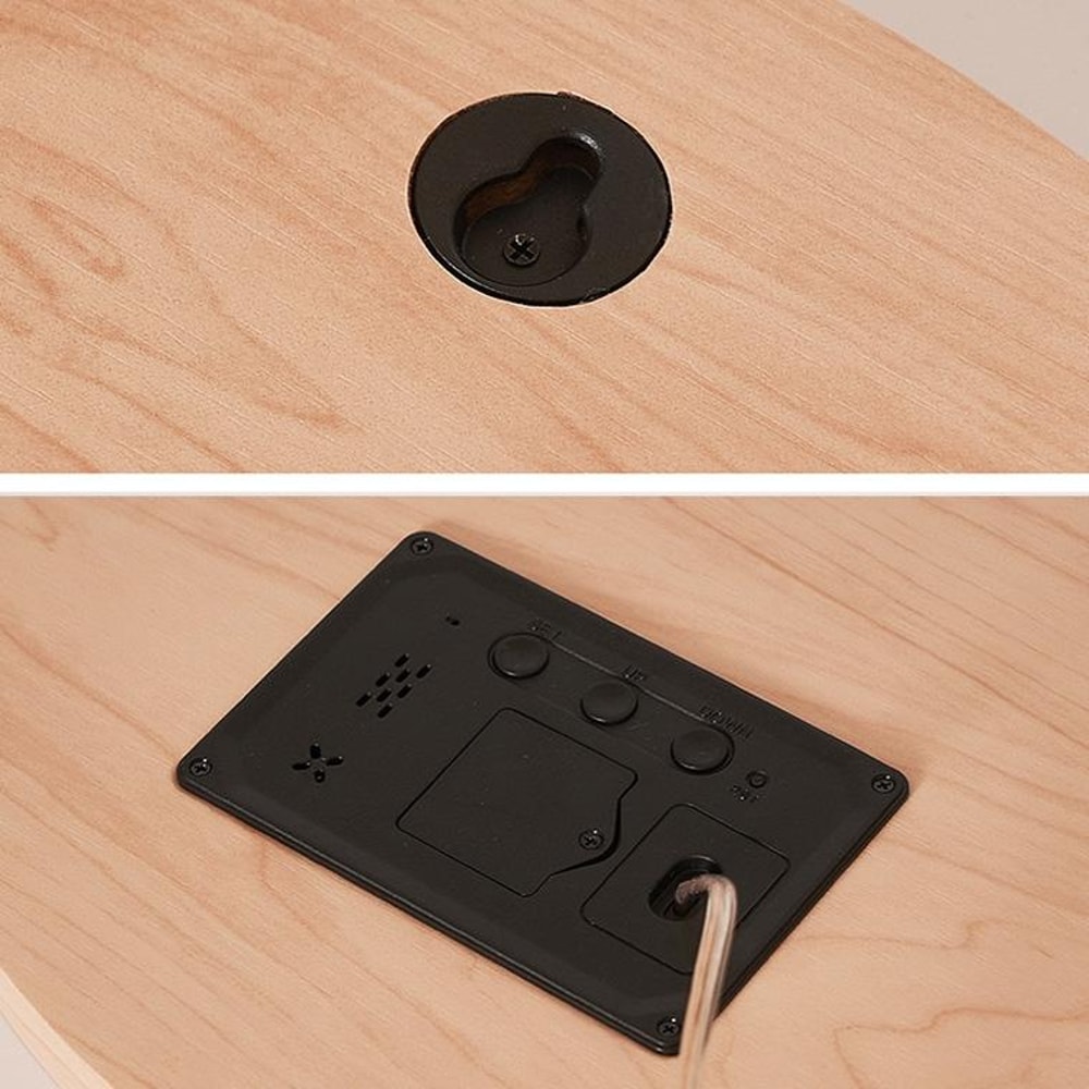 Wooden Digital Wall Clock For Living Room With Brightness Sensor 6