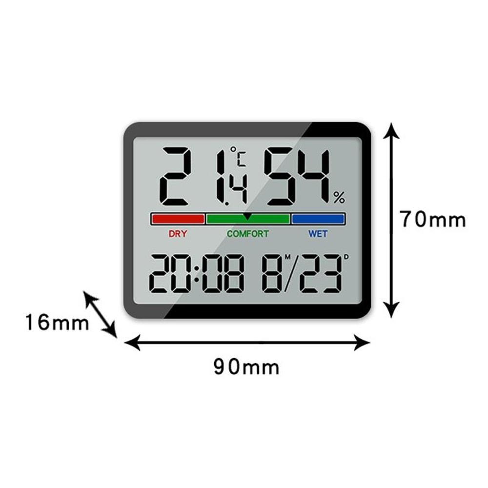 Magnetic LCD Digital Alarm Clock With Temperature Humidity Display 2