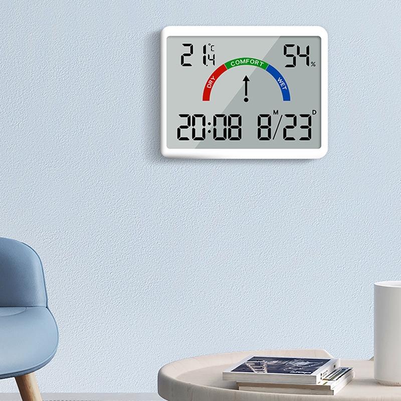 Magnetic LCD Digital Alarm Clock With Temperature Humidity Display 0