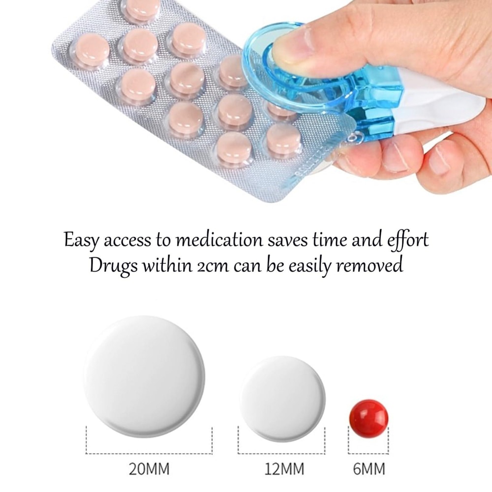 Compact Portable Pill Organizer Tablet Box With Blister Pack Opener 1