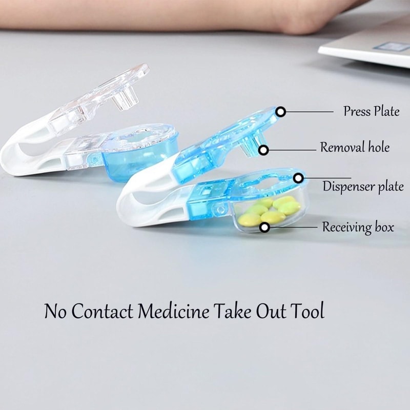 Compact Portable Pill Organizer Tablet Box With Blister Pack Opener 2