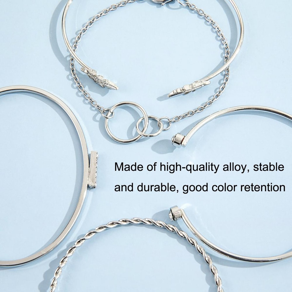 Adjustable Leaf Diamond Lace Bracelet Elegant Alloy Jewelry 2