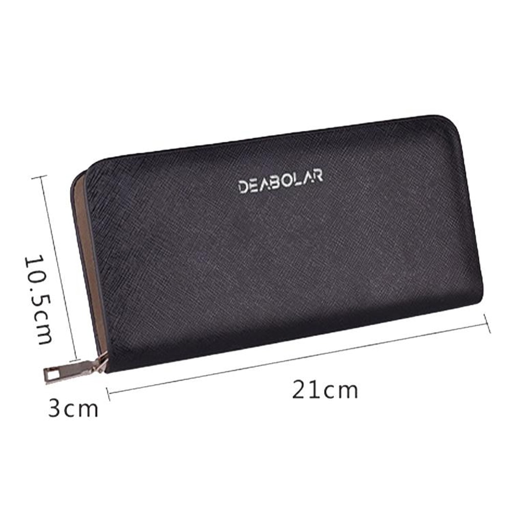 Long Saffiano Leather Wallet Large Capacity Zip Clutch 3