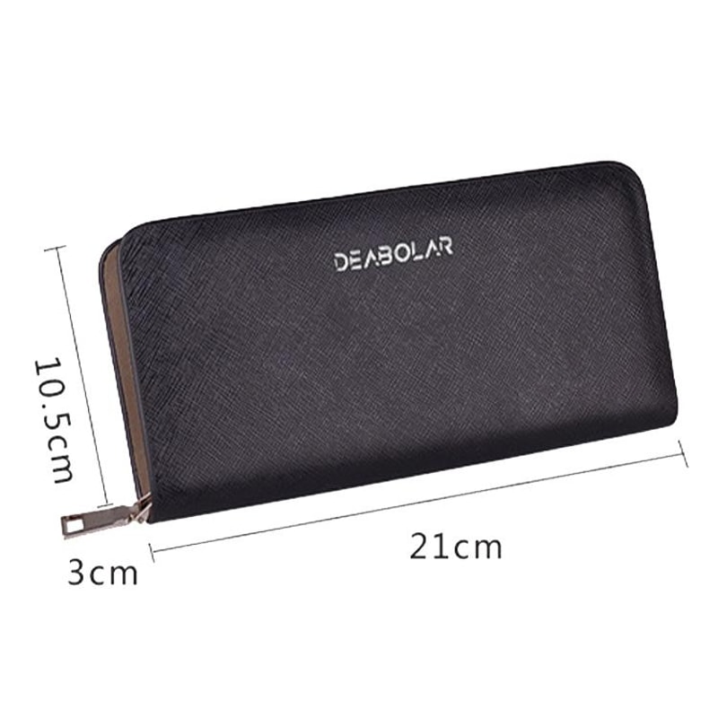 Long Saffiano Leather Wallet Large Capacity Zip Clutch 3