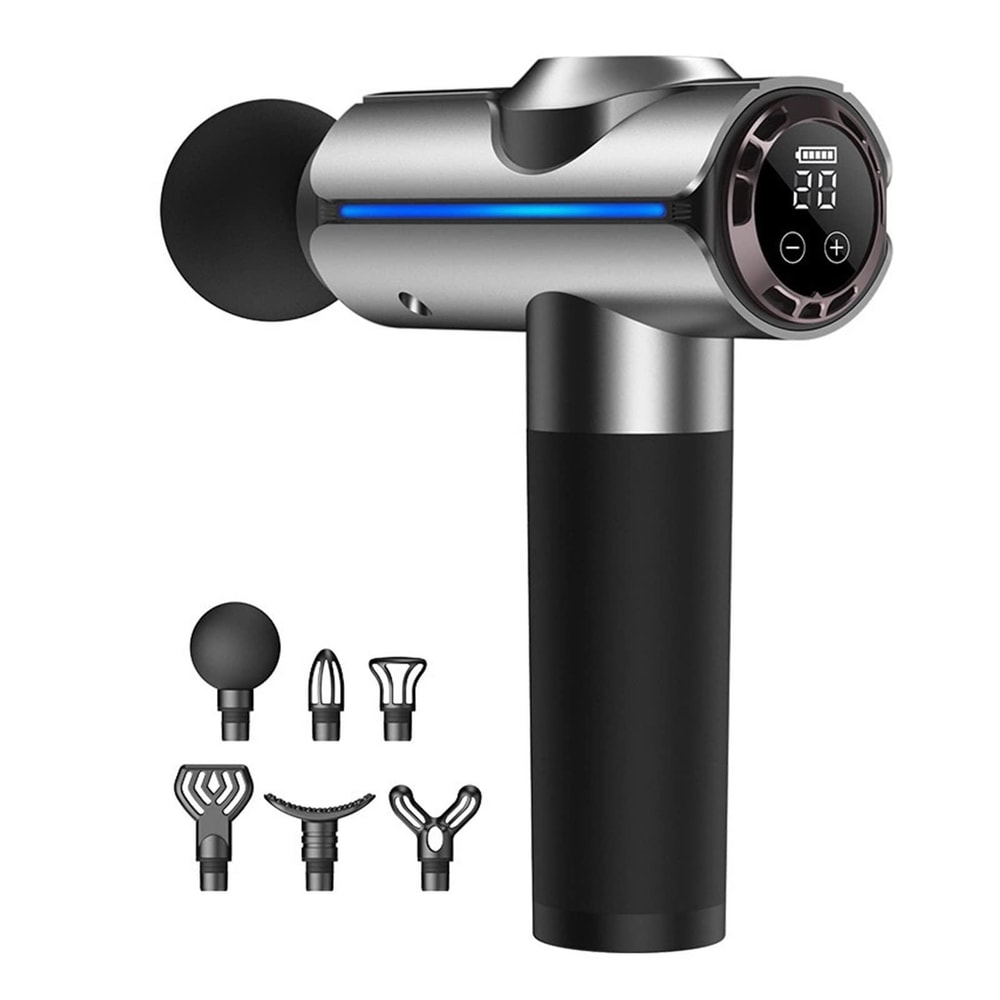 20Speed Touch Control Massage Gun With 6 Interchangeable Heads For Deep Muscle Relief 0