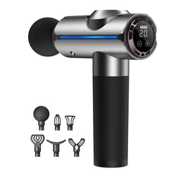 20-speed touch control massage gun with 6 interchangeable heads for deep muscle relief