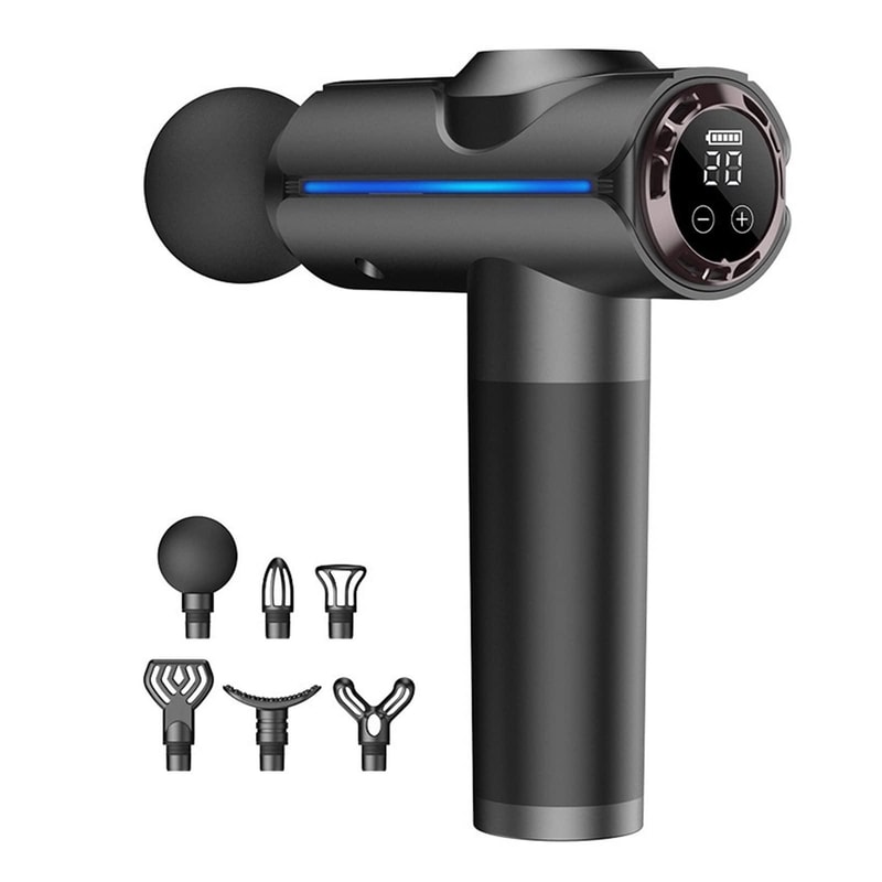 20Speed Touch Control Massage Gun With 6 Interchangeable Heads For Deep Muscle Relief 9