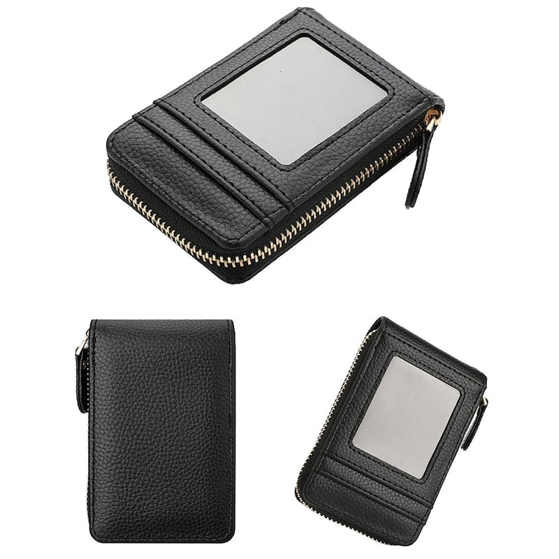 Largecapacity PU Leather Card Holder Zipper Coin Purse 2