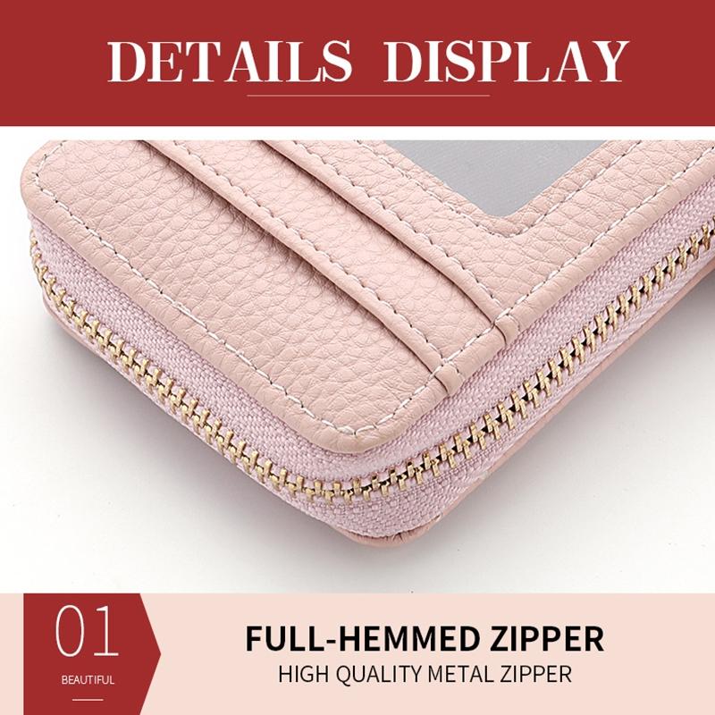 Largecapacity PU Leather Card Holder Zipper Coin Purse 4