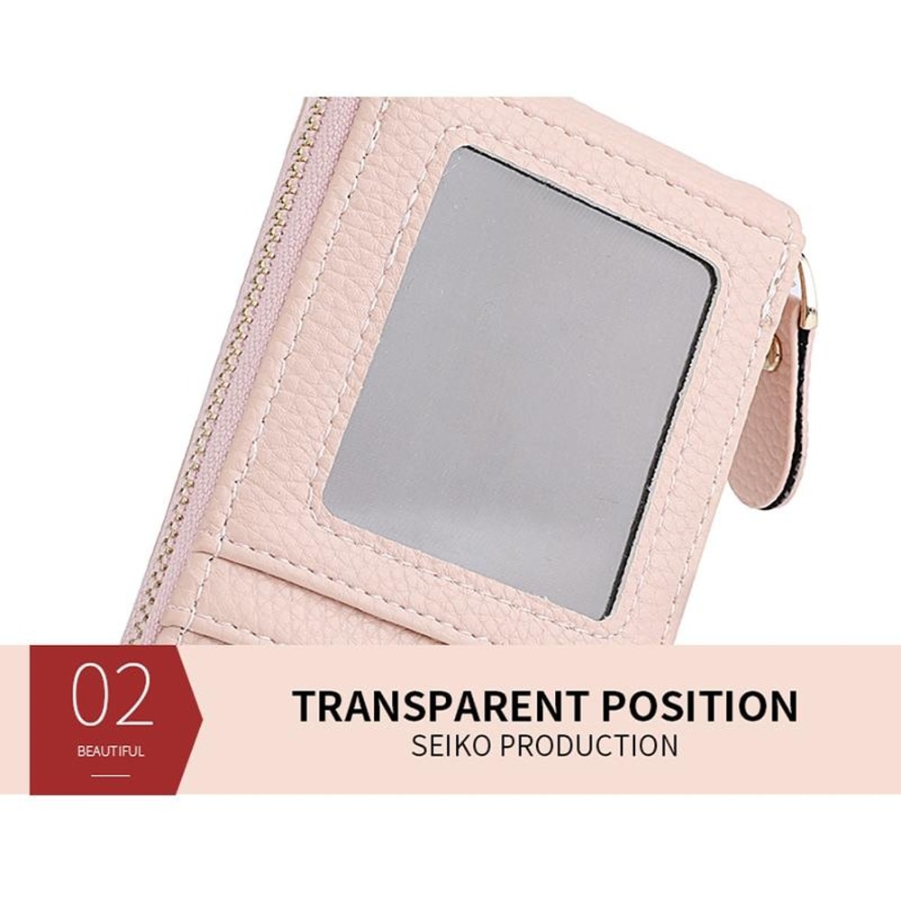 Largecapacity PU Leather Card Holder Zipper Coin Purse 5