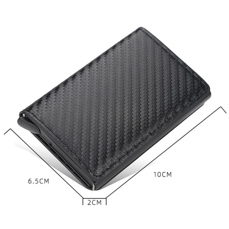 RFID Antitheft Plaid Leather Card Holder Wallet With Automatic Eject 1