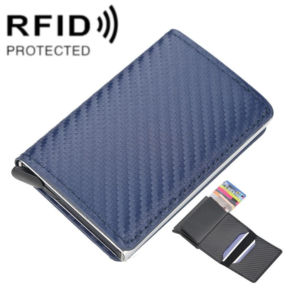 RFID Antitheft Plaid Leather Card Holder Wallet With Automatic Eject 8