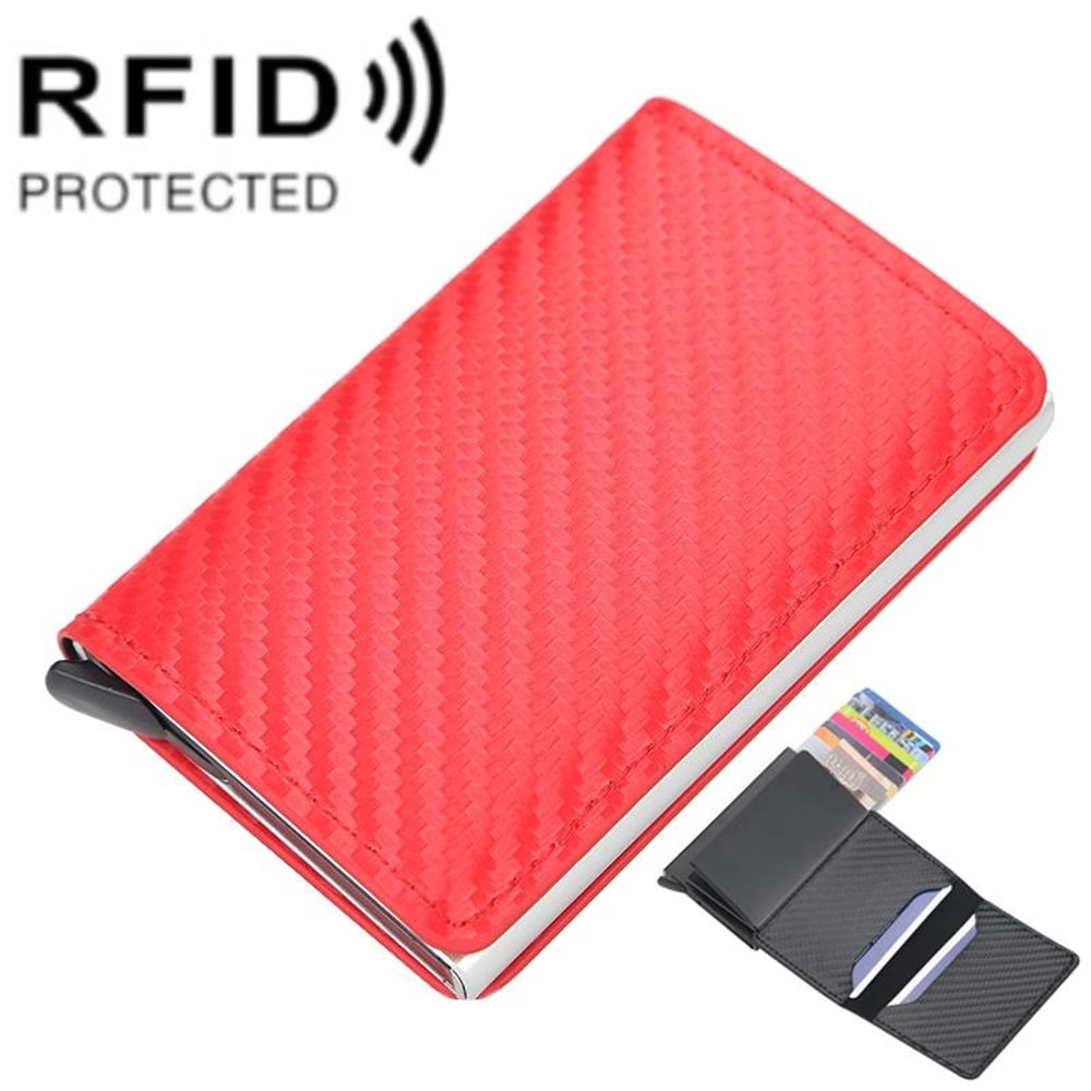 RFID Antitheft Plaid Leather Card Holder Wallet With Automatic Eject 7
