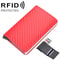 RFID Antitheft Plaid Leather Card Holder Wallet With Automatic Eject 7