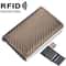 RFID Antitheft Plaid Leather Card Holder Wallet With Automatic Eject 10